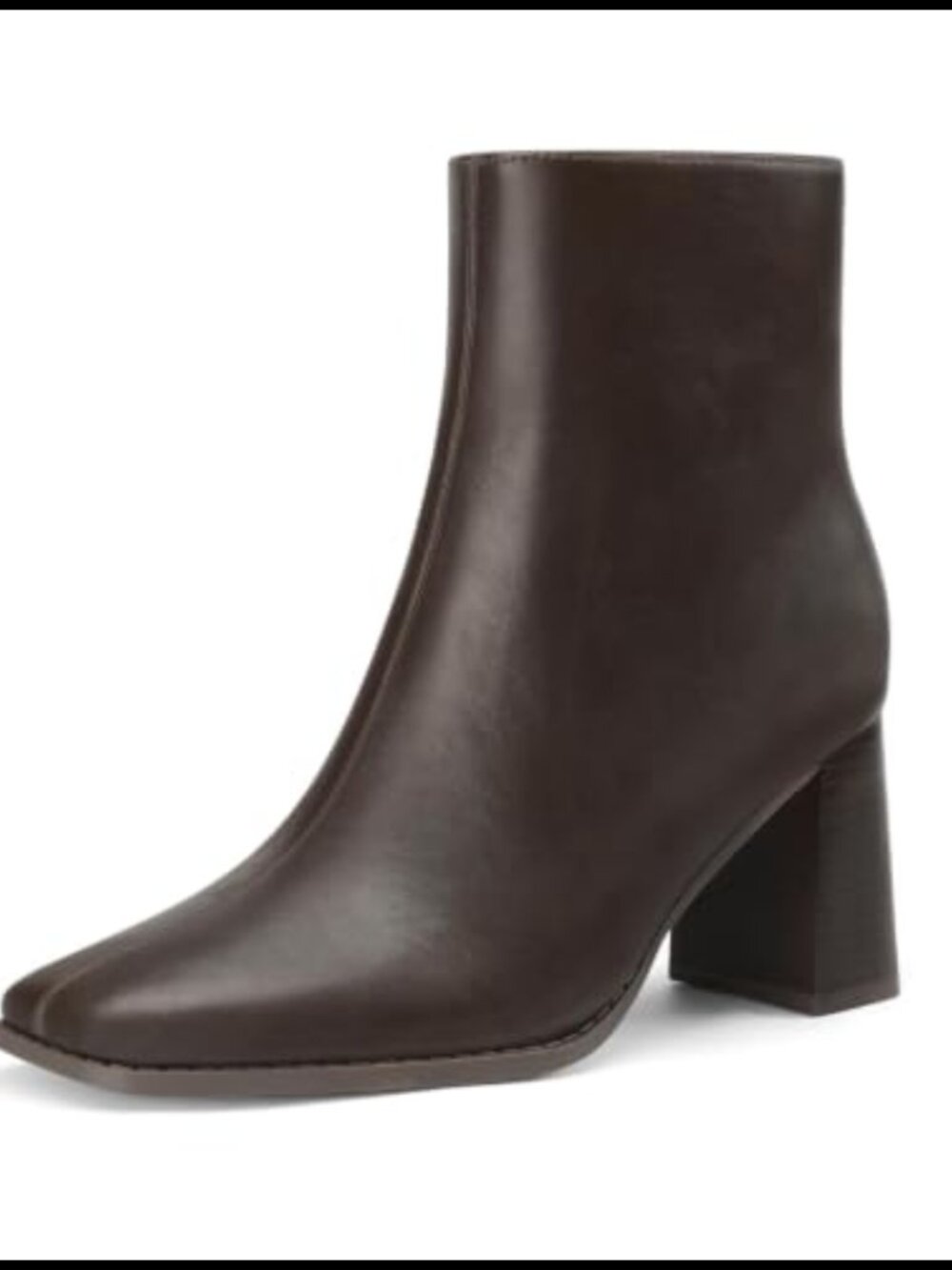 Square Toe High Chunky Block Heel Ankle Boots Side Zip Dress Booties